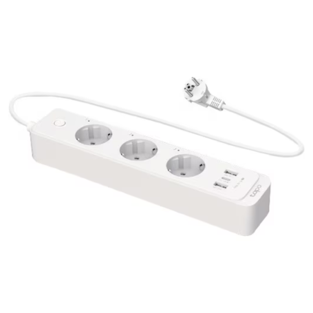 TP-Link WiFi Power Strip with 3 Outlets & 2 USB Ports - White | Smart Home & Office Solution
