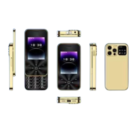Mini Téléphone Portable i18 Pro Dual SIM - 2.4" Or - 2+16Go | Compact & Performant