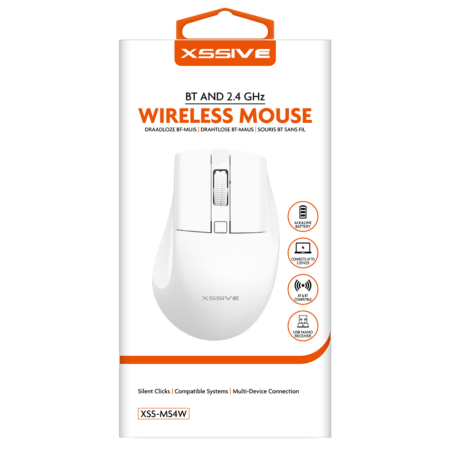 Achetez Souris sans fil XSSIVE XSS-MS4W - Blanc | Ergonomie & Performance Optimale