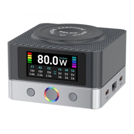 RELIFE Q7 6-Port Intelligent Multiple Charger Fast Charging Hub for All Your Devices