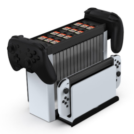 Dobe TNS-19051B Switch Storage Stand - Stylish Black/White Organizer for Gamers