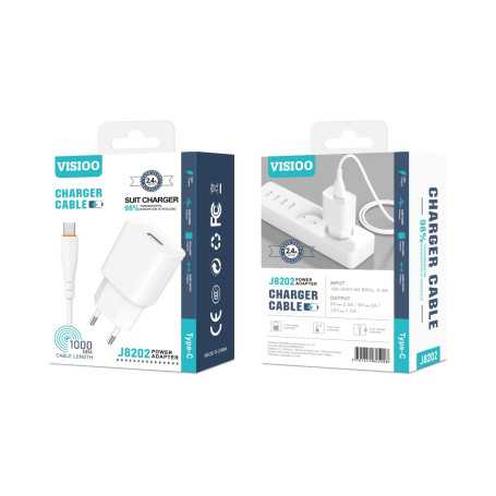 Buy USB Type C 2.4A Charger Kit - D-power J8202 White - Fast Charging Solution