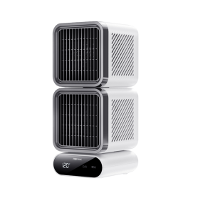 REMAX RS-ZF12 Digital Display Dual Turbo Oscillating Fan - White