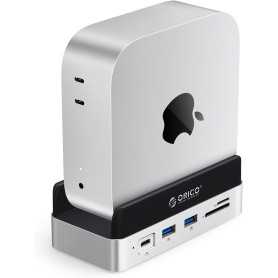 MiniDock et Support ORICO pour Mac Mini M4/M4 Pro - Station d'Accueil à 10 Ports pour Performance Optimale