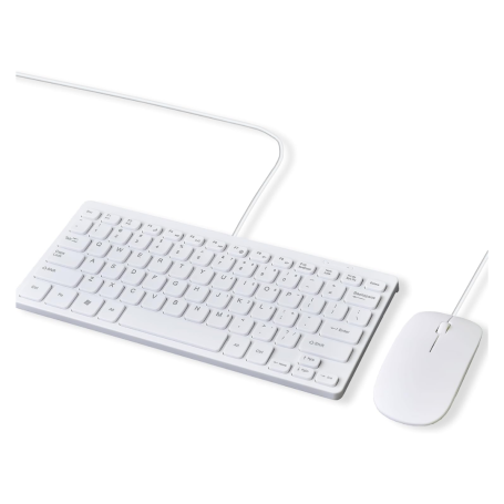 Mini Wired Keyboard and Mouse Combo KM800-C QWERTY White New Arrival | Shop Now