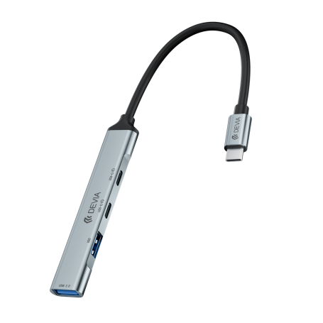 Achetez Hub Type-C 4 en 1 Devia Lite1 - USB3.0+USB2.0+Double Type-C pour une Connectivité Optimale