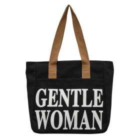 Sac à bandoulière en toile noir et blanc 33x41x12 cm - Élégance pratique pour vos déplacements