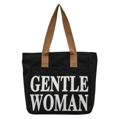 Sac à bandoulière en toile noir et blanc 33x41x12 cm - Élégance pratique pour vos déplacements