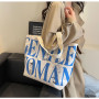 Buy Canvas Shoulder Bag 33x44x13cm Blue - Stylish & Durable Everyday Tote