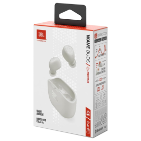 Écouteurs sans fil JBL Wave Buds Blanc - JBLWBUDSWHT - Son Haute Qualité et Confort Optimisé
