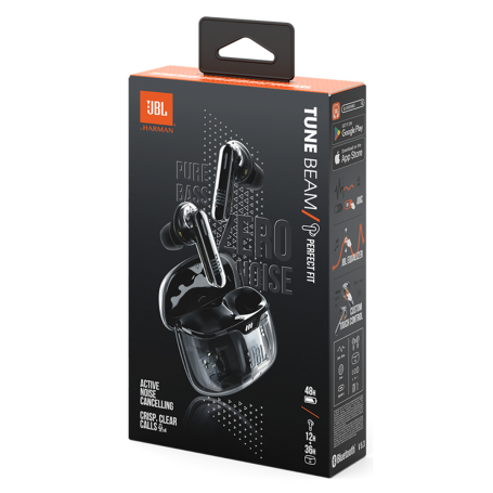 JBL Tune Beam Ghost Edition Wireless Earphones - Black | Superior Sound & Comfort