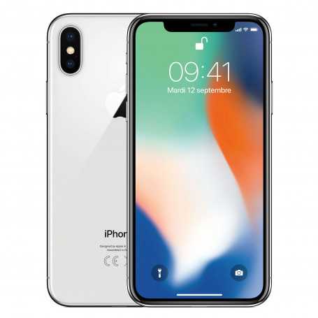 Achetez iPhone X 64 Go Argent Grade A Batterie Neuve avec Boîte et Accessoires - Excellente Affaire en Ligne