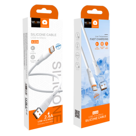 Buy WUW X224 Silicone USB/Micro USB Cable 1M White – Durable Fast Charging Cable