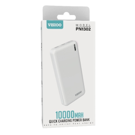 Buy Power Bank 5000mAh VISIOO PN1302 White - Compact & Reliable Charging Solution