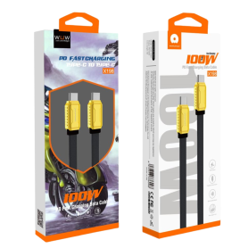 Câble USB-C Type-C Nylon Tressé 100W Noir X198 WUW - Charge Rapide et Durable