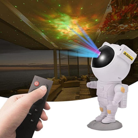 Achetez Projecteur Galaxie Astronaute Or Noir avec Télécommande - Parfait pour Chambre et Salon