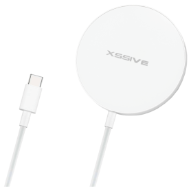 XSSIVE XSS-MSW1 15W USB-C Magnetic Wireless Charger in White | Fast Charging and Sleek Design