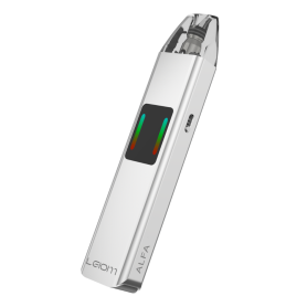 Vapoteuse ALFA Kit X-TREME 1200mAh Argent LEIOM - Rechargeable Type-C avec Cartouche 0.8ml et Cordon 2ml