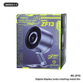 Ventilateur Métallique Rotatif REMAX RS-ZF13 Gris avec Affichage Numérique - Puissance et Élégance pour Votre Confort