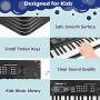Kids Electronic Piano 37 Keys Multi-Function Black | Rechargeable with Charger & Microphone