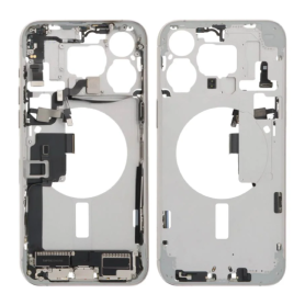 Châssis iPhone 15 Pro Titane Naturel Original Démonte Grade AB - Sans Vitre Arrière ni Batterie eSIM