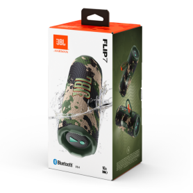 Enceinte Bluetooth sans fil JBL Flip 7 Squad Verte - JBLFLIP7SQUAD - Son immersif et design élégant