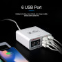Chargeur Intelligent 6 Ports USB QC3.0 SUNSHINE SS-304Q Violet Charge Rapide Optimale pour Appareils Multiples
