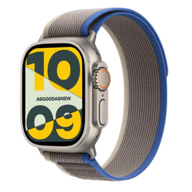 Apple Watch Ultra Cellulaire 49mm Titane Naturel - Trail Loop Bleu/Gris Grade A avec Boîte et Accessoires