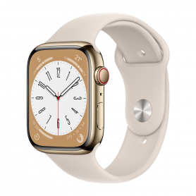 Montre Connectée Apple Watch Series 7 Cellulaire 45mm Or - Acier Inoxydable Grade A avec Boîte et Chargeur