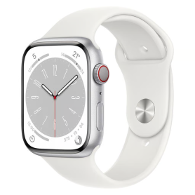 Apple Watch Series 8 Cellular 45mm White Aluminum Smartwatch with Band Grade A with Box and Charger - Buy Now