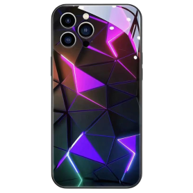 Coque de Protection Lumineuse Losanges Éclair avec Câble pour iPhone - Style et Sécurité Innovants