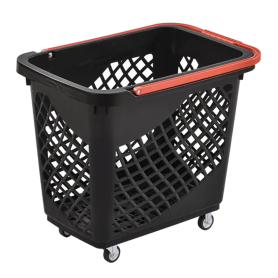 Achetez Panier à roulettes avec poignée rouge - Pratique et stylé | Noir
