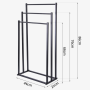 Porte-Serviettes sur Pied 3 Niveaux en Métal - Design Moderne et Fonctionnel - 86x76x66x44x21 cm