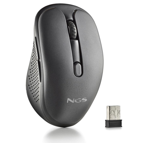 Souris Sans Fil Rechargeable NGS Evo Spook Noir - Boutons Silencieux - Confort et Efficacité