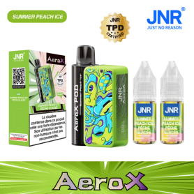 Vapoteuse Rechargeable JNR AeroX - 32000 Puffs Pêche Glacée - E-Liquide de Haute Qualité