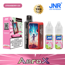 Vapoteuse E-Liquide Rechargeable JNR AeroX - 32000 Puffs Fraise Glacée - Expérience de Vape Intense
