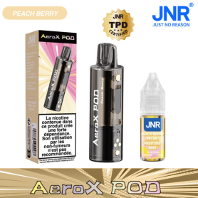 Vapoteuse Rechargeable JNR AeroX Pod - E-Liquide Pêche Fruits des Bois 20mg/ml