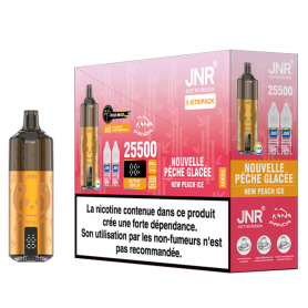 Vapoteuse E-Liquide Rechargeable JNR Panda - 25500 Puffs Peach Ice - Long-Lasting Flavor