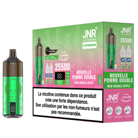 Vapoteuse Rechargeable JNR Panda - Double Pomme - 25500 Puffs - E-Liquide Innovant