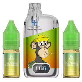 Buy Vapoteuse E-Liquide Tornado BOX POD 28000 Puffs Kiwi Passion Fruit Guava Rechargeable