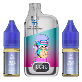 Vapoteuse E-Liquide Rechargeable - Tornado BOX POD 28000 Puffs - Iced Peach Flavor