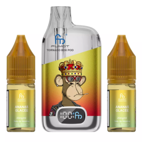 Vapoteuse E-Liquide Rechargeable Tornado BOX POD - 28000 Puffs - Ananas Glacée - Puissance et Saveur Inégalées