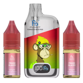 Vapoteuse E-Liquide Rechargeable Tornado Box Pod - 28000 Puffs Iced Strawberry Flavor