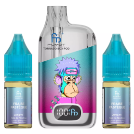 Vapoteuse E-Liquide Rechargeable Tornado BOX POD 28000 Puffs Strawberry Watermelon - Long-Lasting Flavor