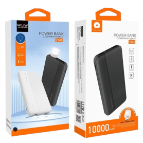 10000mAh Power Bank with 2 USB Ports & Type-C - WUW Y145 Black | Fast Charging On-the-Go