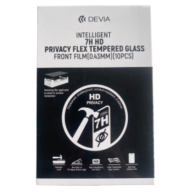Film de Protection Devia 7H HD Privacy Flex en Verre Trempé 0.43mm - Pack de 10 pour Une Confidentialité Optimale