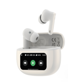 Achetez Écouteurs Bluetooth Sans Fil Devia ANC TWS Pro3 Blanc - Isolation Sonore et Écran LCD