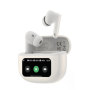 Devia ANC TWS Pro3 Wireless Bluetooth Earbuds with Display - White | Noise Cancelling Audio Excellence
