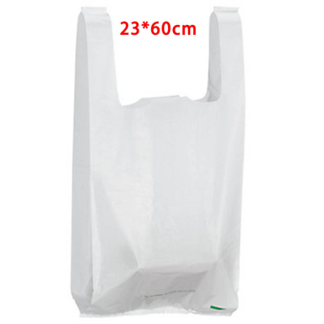 Plastic Shoulder Bag 32x20x60cm White - Bulk Pack of 500 - King 60