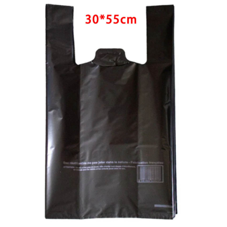 Achetez Sac Bretelle Plastique Noir 30x16x55cm - King 55 - Lot de 500 pièces | Qualité & Praticité pour Pros